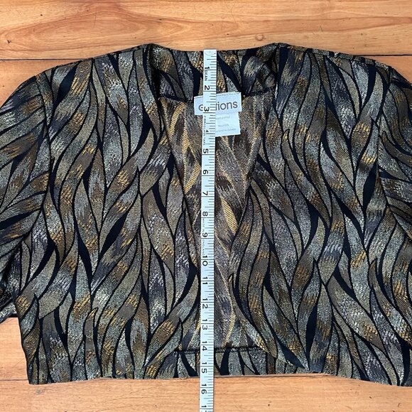 Vintage 3/4 Sleeve Metallic Bolero, Size Small - Picture 7 of 8
